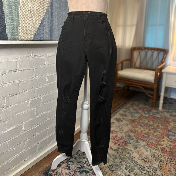 Kancan Black Distressed Skinny Jeans - Picture 3 of 16